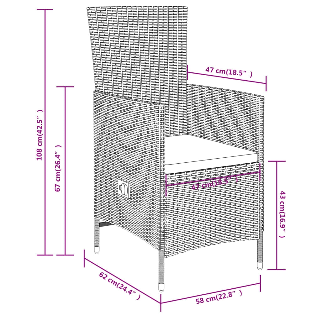 Set da pranzo da giardino per esterni 7 pezzi con cuscini beige 02_0014168