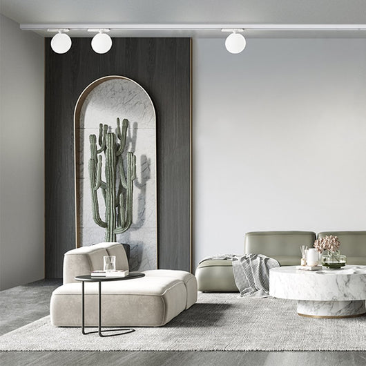 Plafoniera Sfera Per Binario Metallo Bianco Acrilico Led 15W 3000K