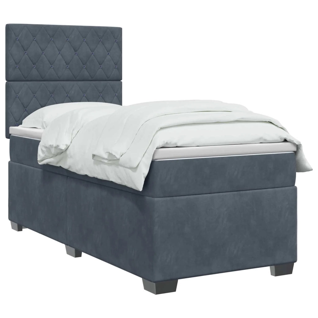 Letto box spring con materasso Grigio Scuro 100 x 200 cm 3453579