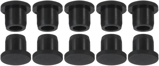 Stopper per fori con materiale flexibile in silicone - diametro 10-11mm - nero - 10 pezzi - resistente all'usura