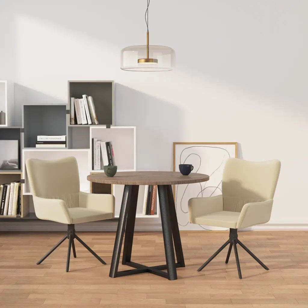 Sedie da Pranzo Girevoli 2 pz Crema in Velluto cod mxl 19302