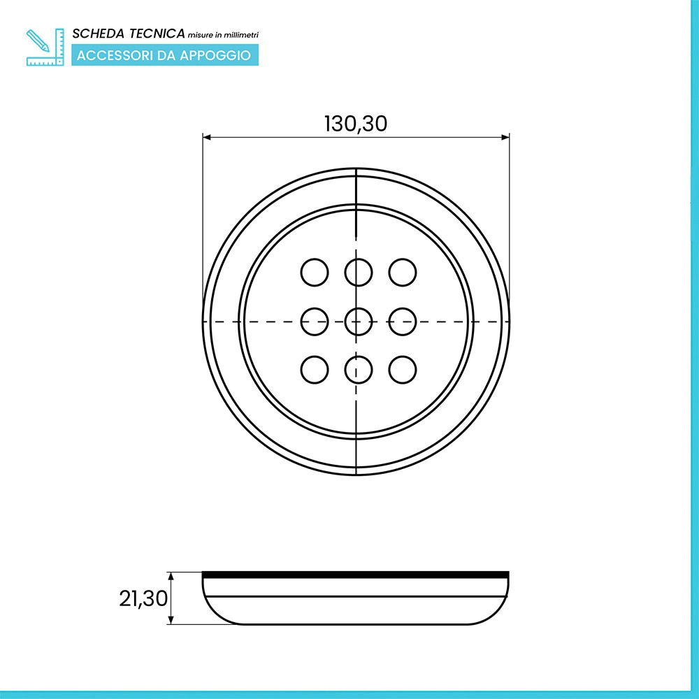 Set accessori bagno da appoggio 5 pezzi in plastica bianco Glim
