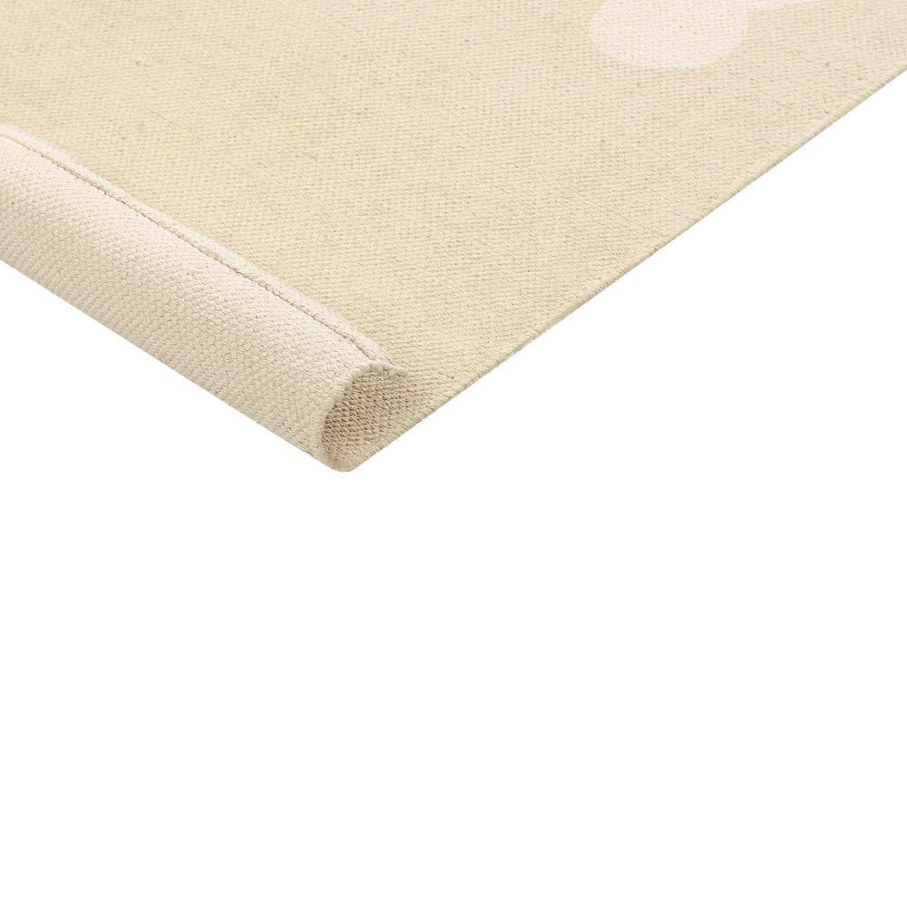 Tappeto per bambini in cotone con motivo orso 80 x 150 cm tessuto a mano beige cameretta camera per bambini