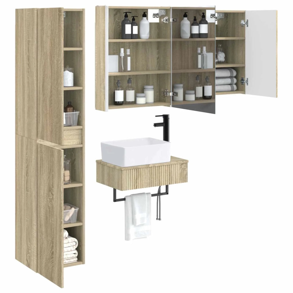Set di mobili per il bagno 5 pcs Rovere Sonoma 3407281
