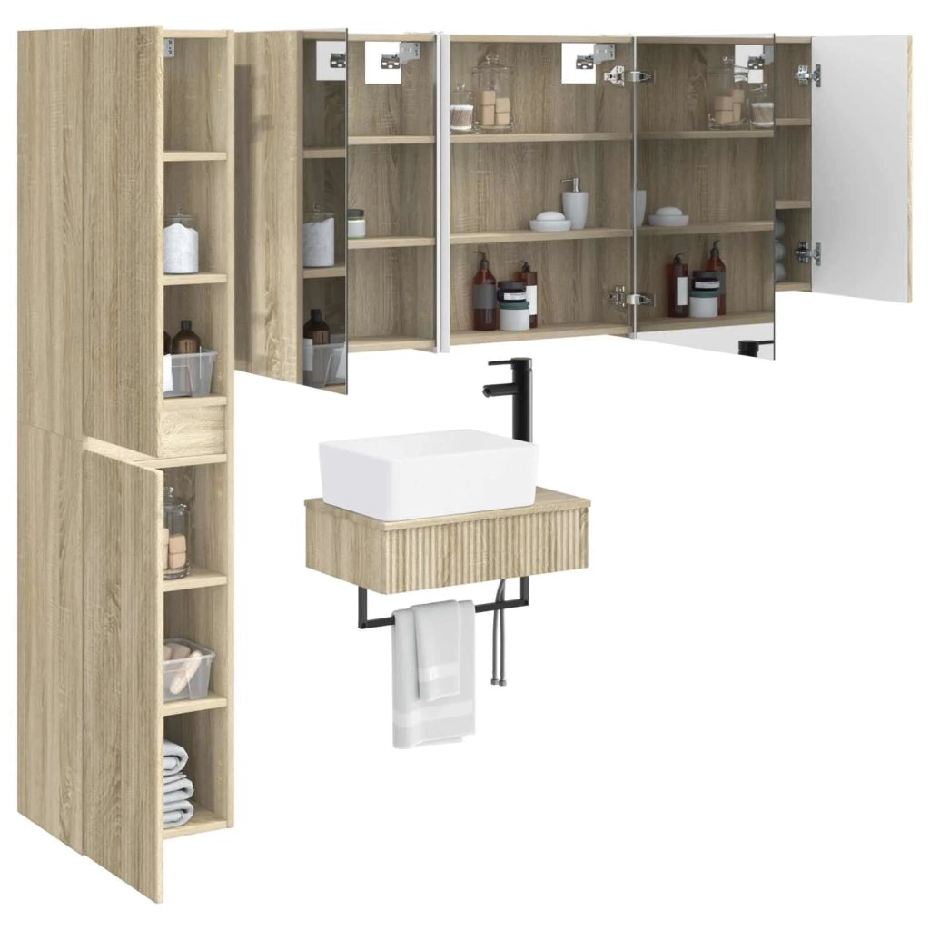 Set di mobili per il bagno 5 pcs Rovere Sonoma 3407281