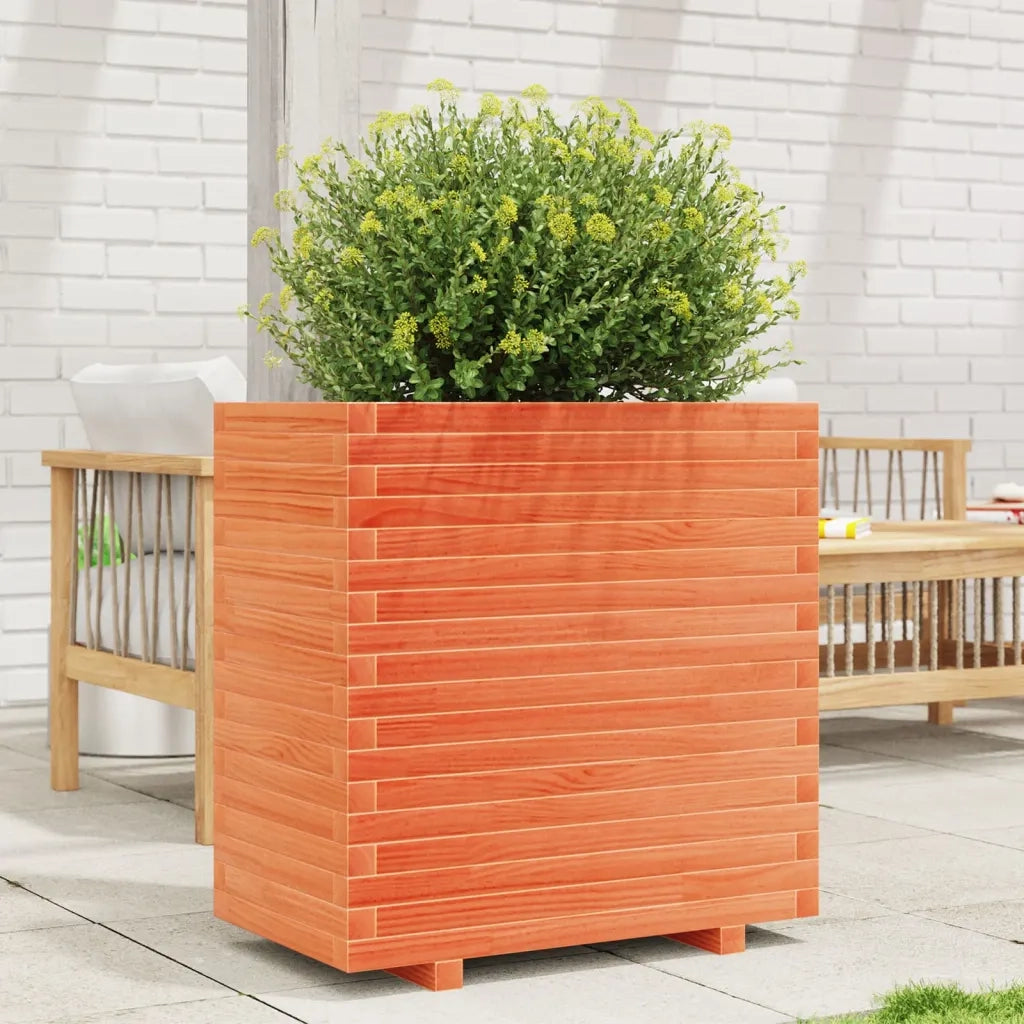 Fioriera Giardino Marrone Cera 70x40x72,5cm Legno Massello Pino