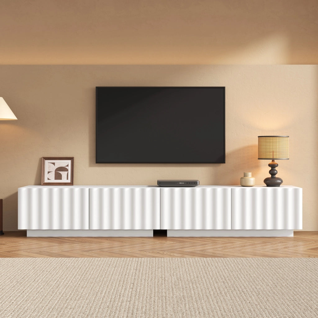Mobile TV con Ante Push-to-Open ¨C MINIMAL ¨C Legno, Soggiorno, Bianco