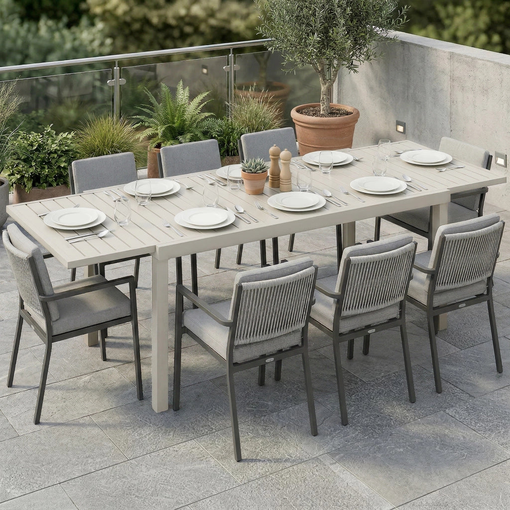 Tavolo da Giardino Allungabile ¨C Zephmum ¨C Bianco 150/225x85x75 cm
