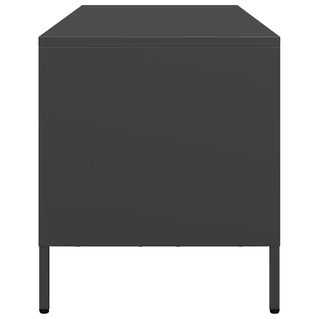 Mobile TV-Credenza per TV-Console TV Nero 68x39x43,5cm in Acciaio Laminato a Freddo 961441