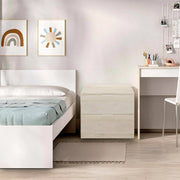Comodino Banyan, Comò basso, Tavolino da notte, Mensola da letto, 50x34 h46 cm, Rovere