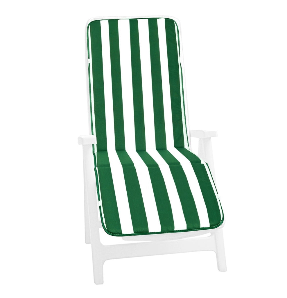 Cuscino Sdraio Poltrona Morbido A Righe Copri Lettino Prendisole Pieghevole Made In Italy Verde