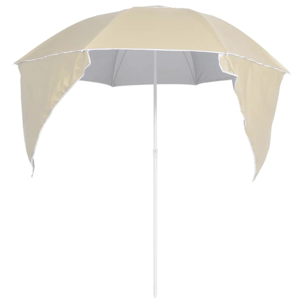Ombrellone da spiaggia con pannelli laterali 215 cm colore sabbia 02_0008380