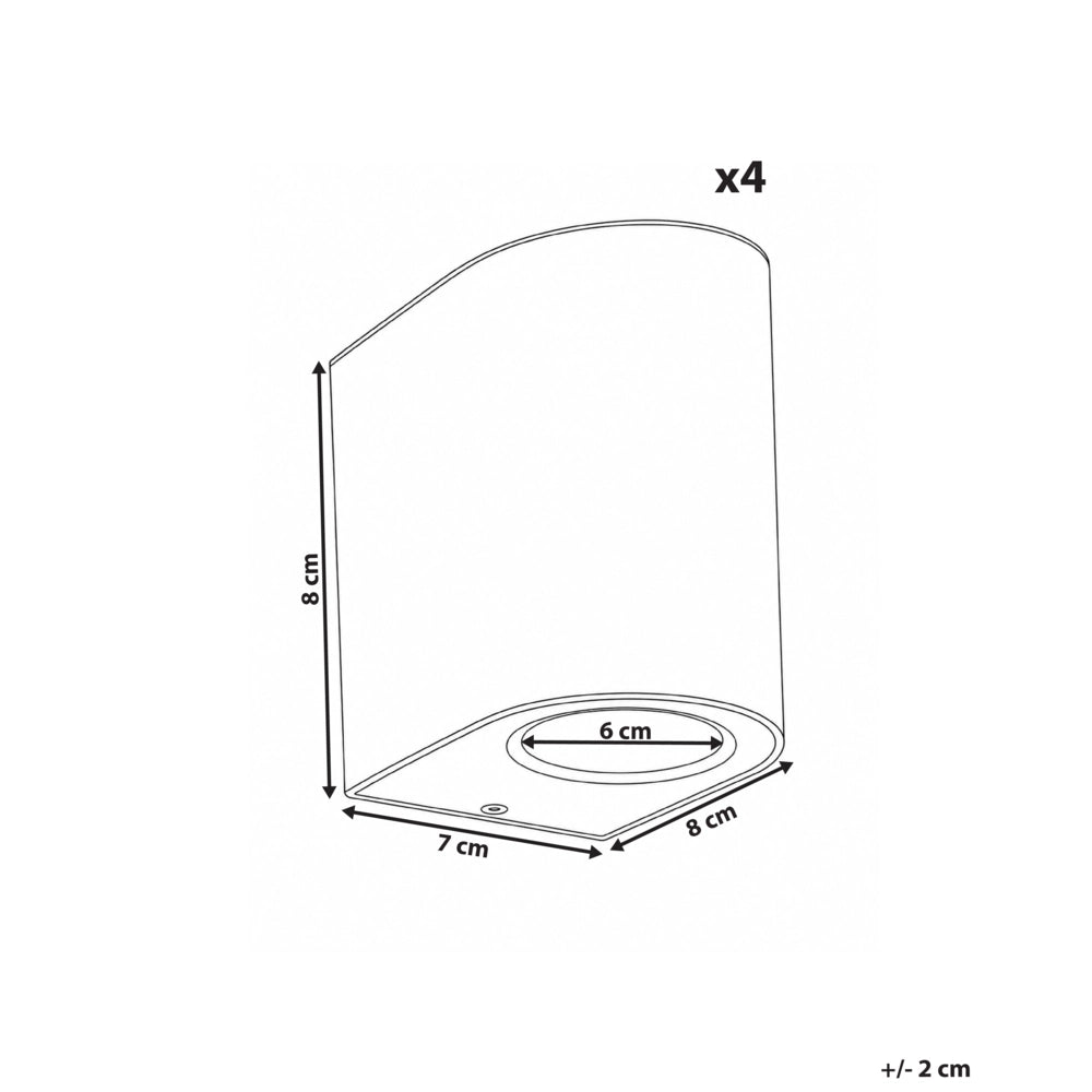 Set di 4 lampade da esterno per pareti esterne, 8 cm, in metallo e alluminio, moderne, merrone