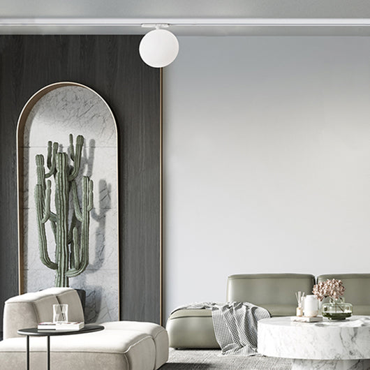 Plafoniera Sfera Per Binario Metallo Bianco Acrilico Led 24W 3000K