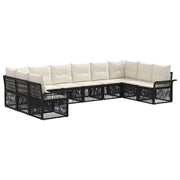 Set Divano da Giardino 10 pcs Nero polyrattan 3434938