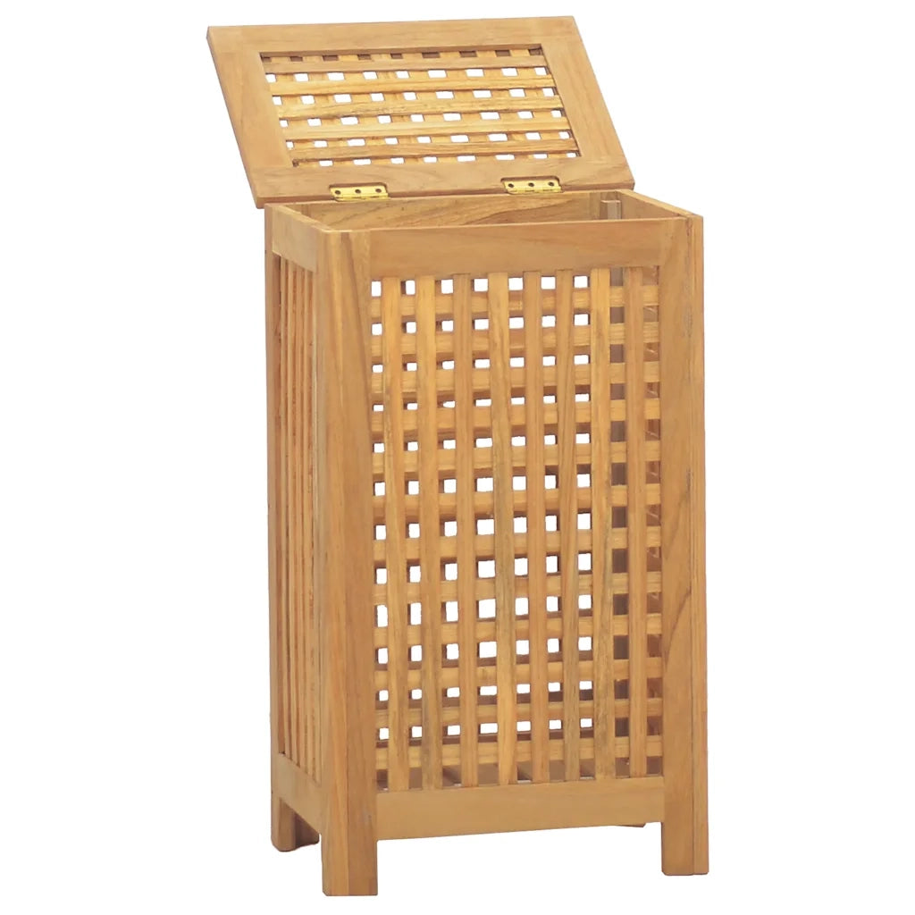 Cesto del Bucato 35x25x60 cm in Legno Massello di Teak 340760