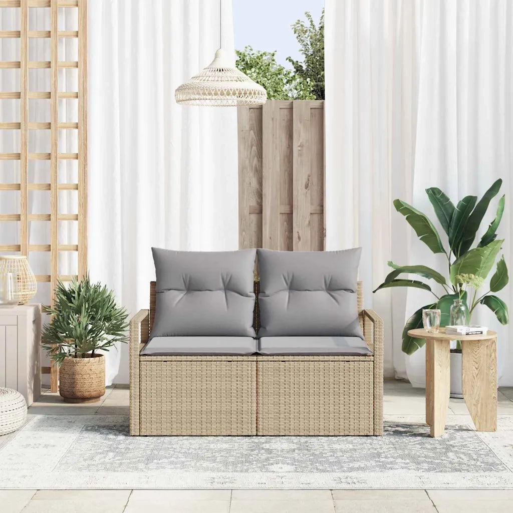 Divano da giardino con cuscino 120 x 62 x 69 cm. polyrattan 42006755