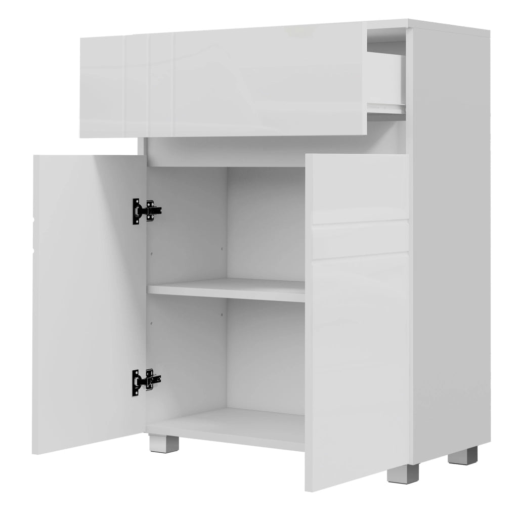 Mobile da bagno con 2 ante e cassetto ¨C zephmum ¨C bianco