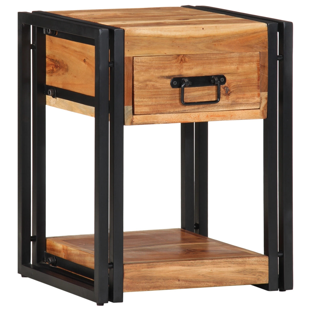 Comodini 2 pezzi 40x35x50 cm Legno massello di acacia