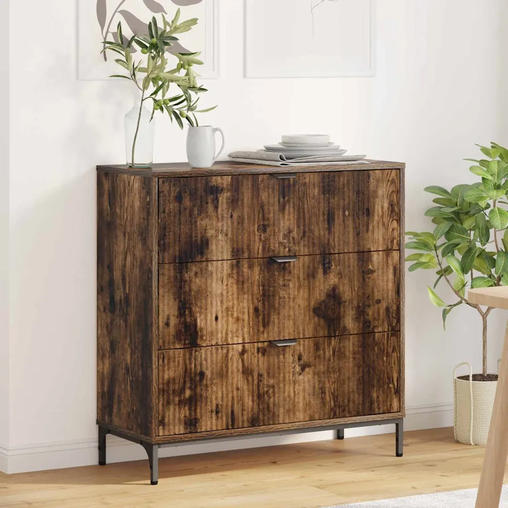 Credenza | Madia | Buffet da pranzo | Armadio da pranzo Rovere fum¨¦ 79,5 x 33 x 82 cm Legno multistrato