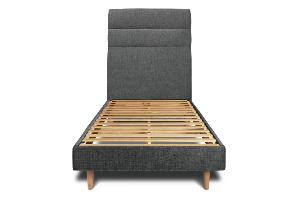 Letto 90x200 cm con testiera in linea - Tessuto Tela opaca