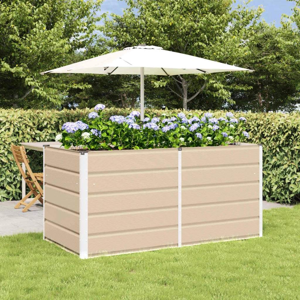 Fioriera | Cassetta per fiori | Vaso Avorio 160 x 80 x 75 cm Acciaio