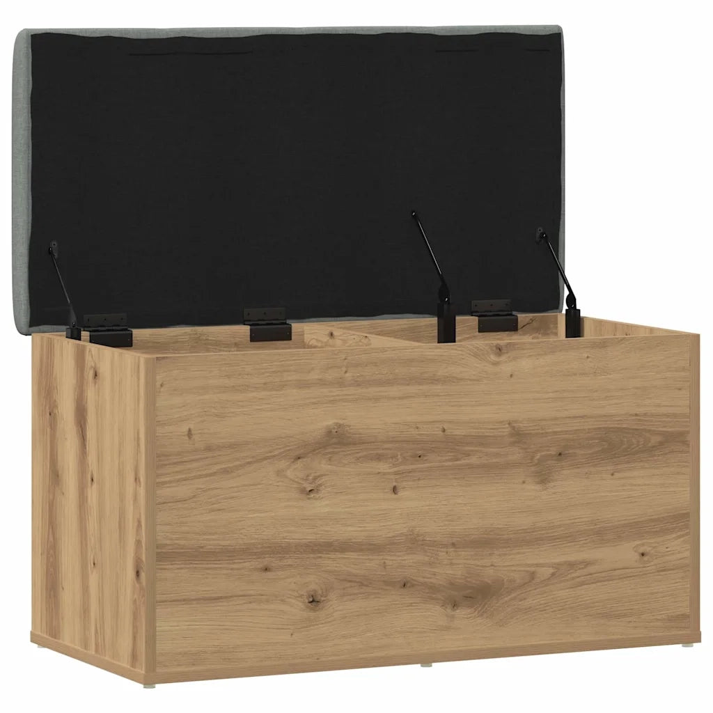 Panca contenitore artigianale in rovere 82x42x45 cm in legno ingegnerizzato 857618