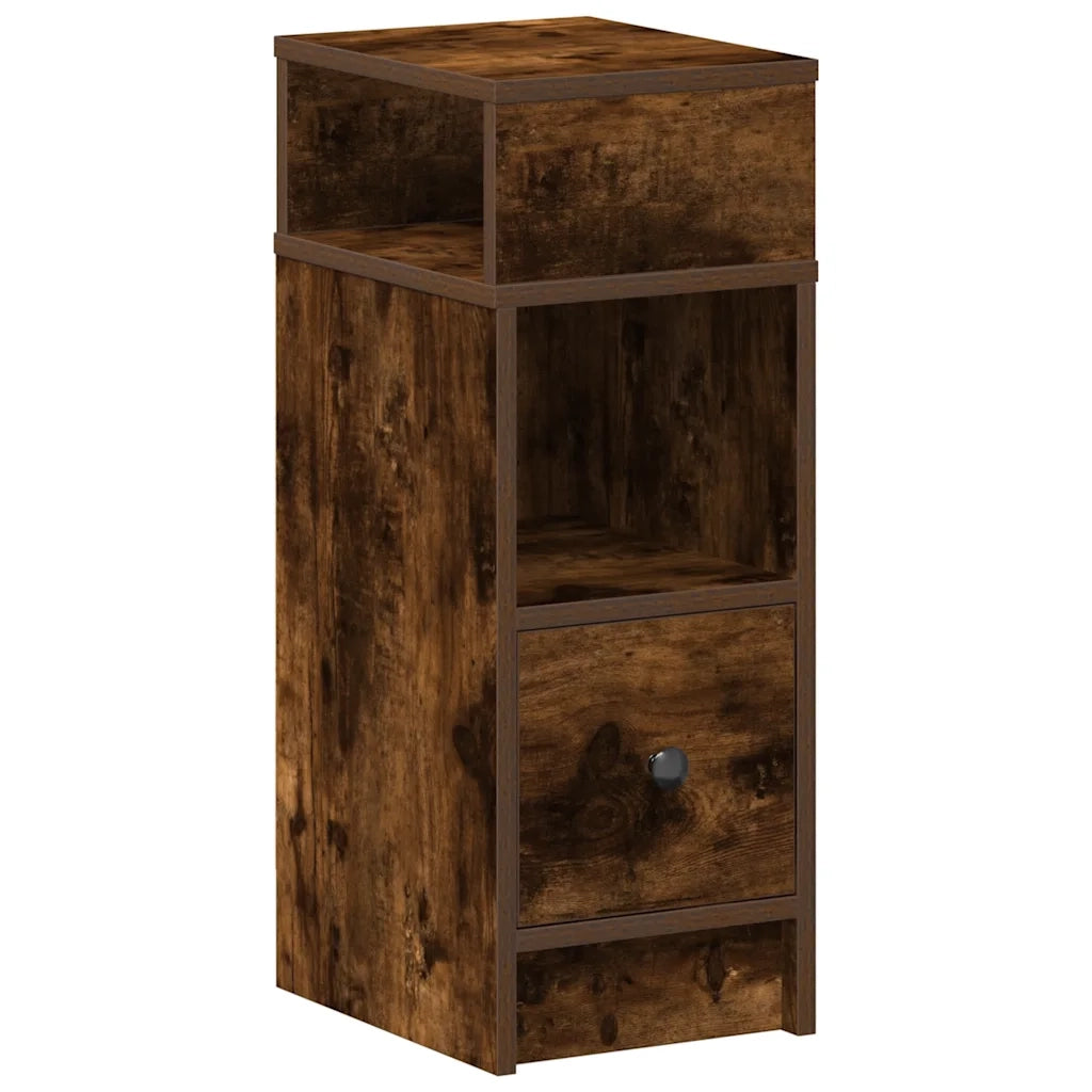 Comodini 2 pz con Cassetto Rovere Fumo 25x31x66 cm 858623