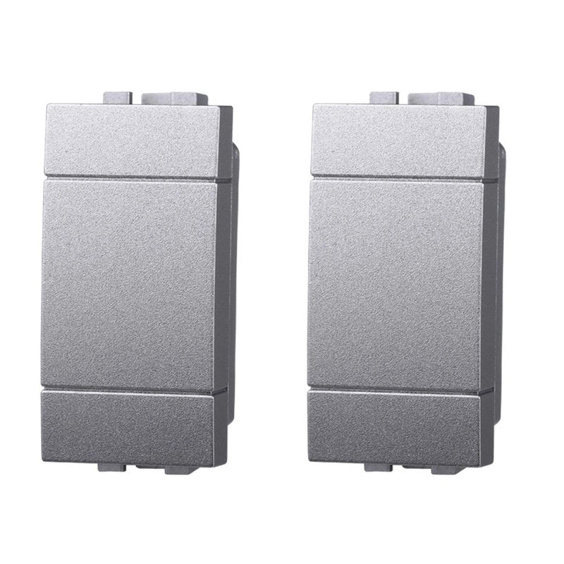 2 Pezzi Copritasti Copriforo Copritasto Falso Polo 1P Grigio Compatibile Con Bticino Living