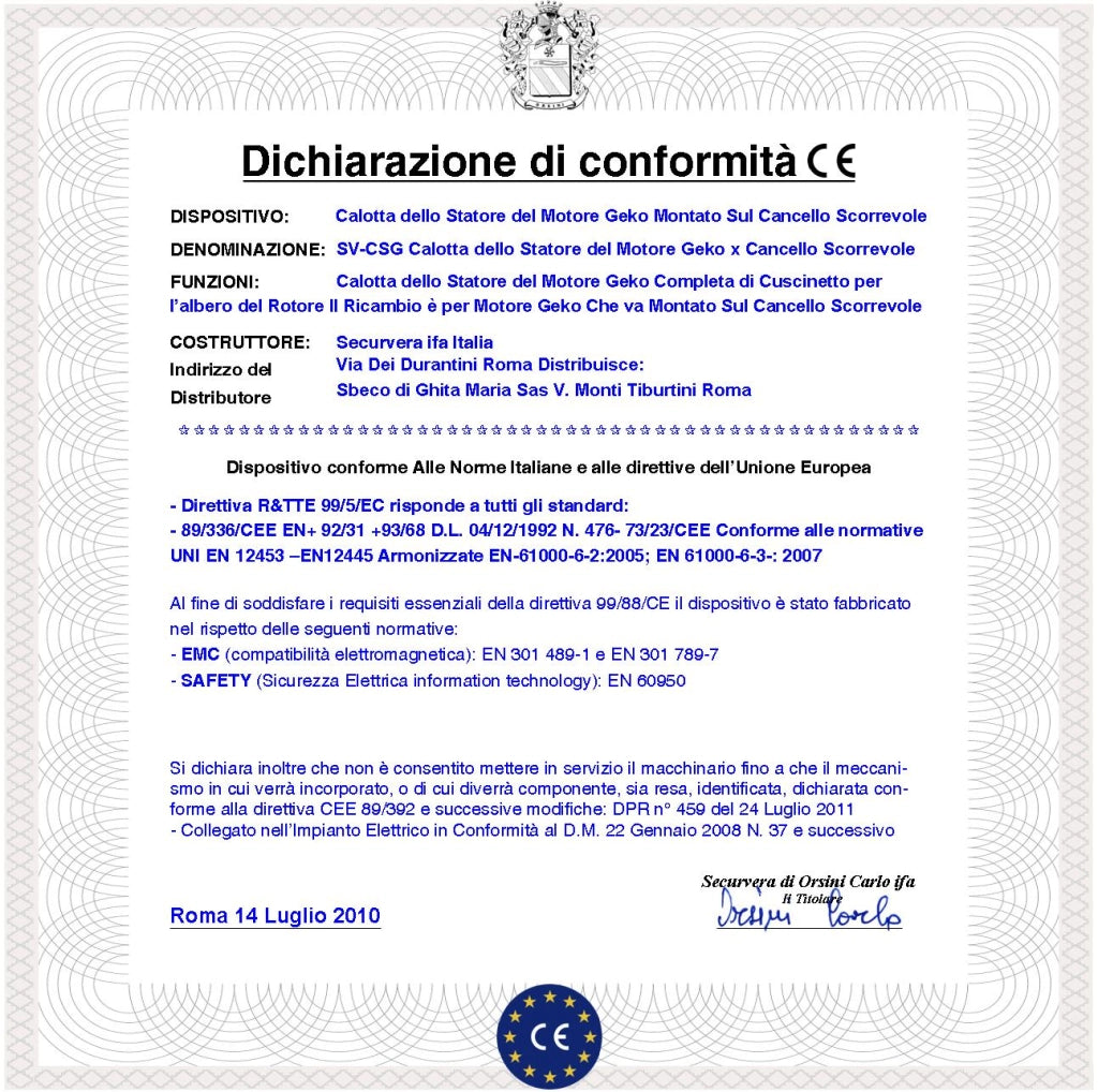 Coperchio Motore Geko Con Cuscinetto e Para olio Per la Tenuta Del Rotore Ricambio Motore Elettrico Cancello Scorrevole Costruito in Fusione di Alluminio Con Invito e 3 Fori di Fissaggio Equidistanti
