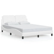 Letto matrimoniale | Letto per adulti | Giroletto senza Materasso Zadar Bianco 140x190 cm in Similpelle