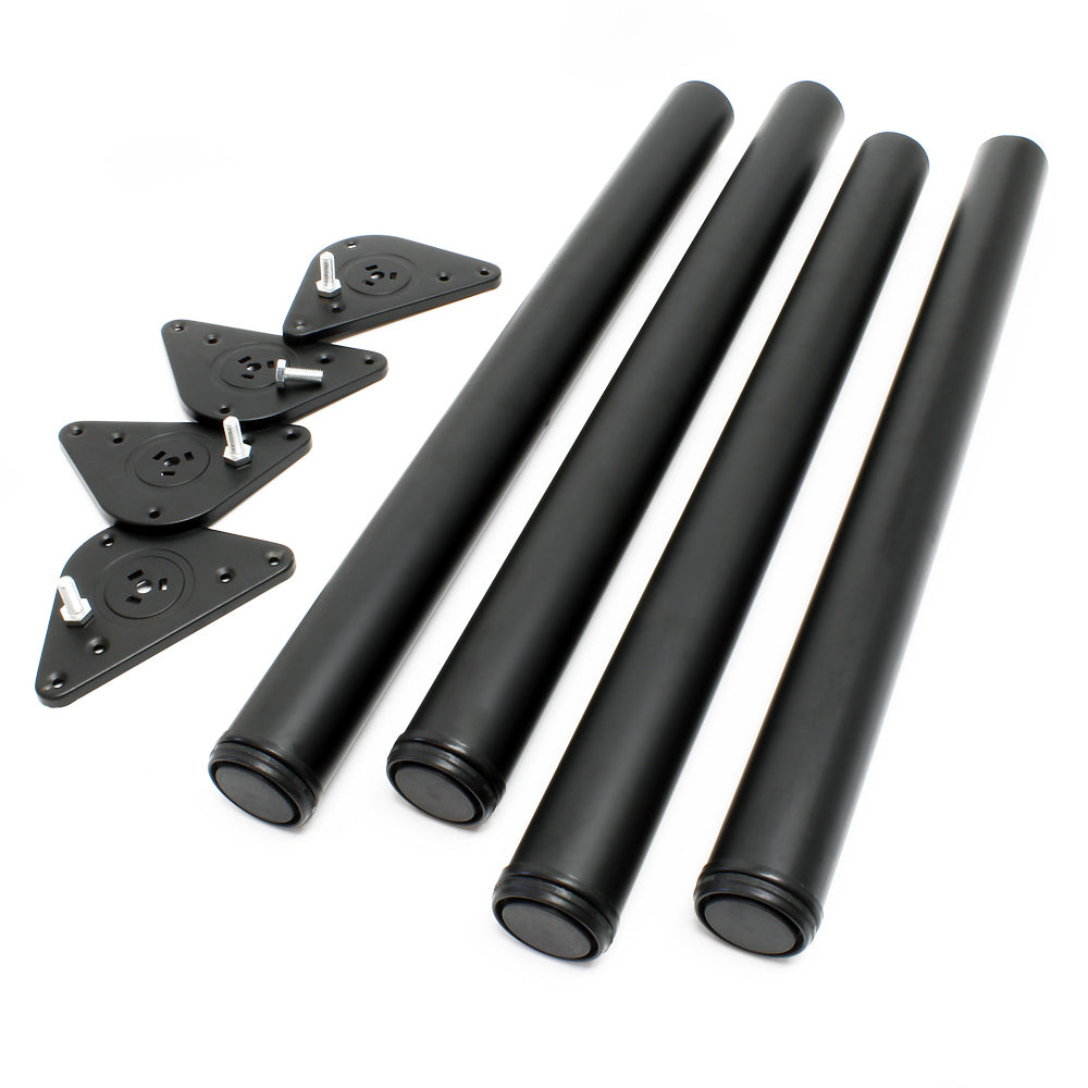 Set 4 gambe tavolo regolabili in acciaio inox nero Ø 60mm 710mm