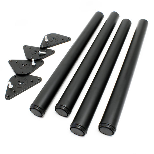 Set 4 gambe tavolo regolabili in acciaio inox nero Ø 60mm 710mm