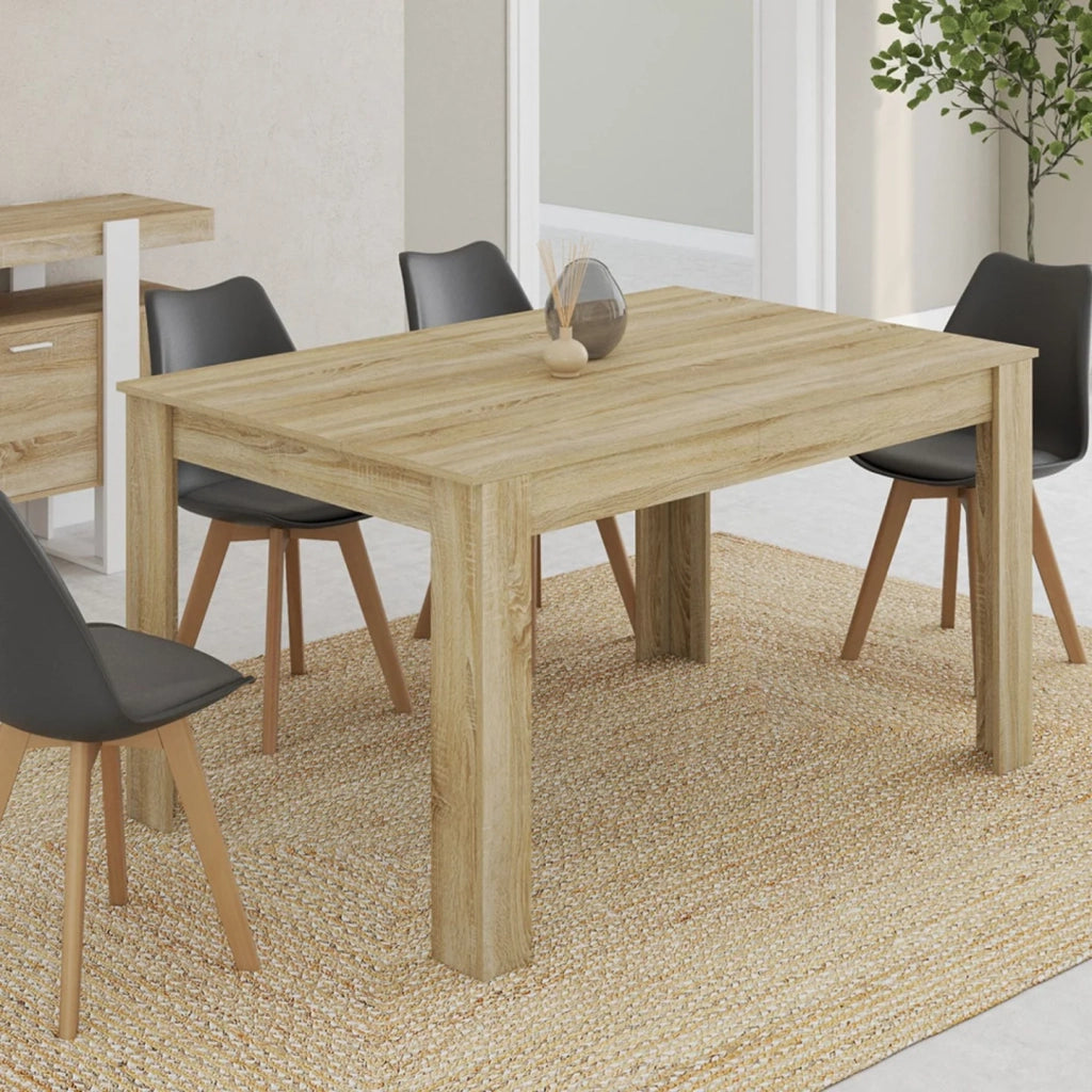 IDMarket - Tavolo da pranzo rettangolare GEORGIA a 6 posti in simil-faggio 140 x 80 cm