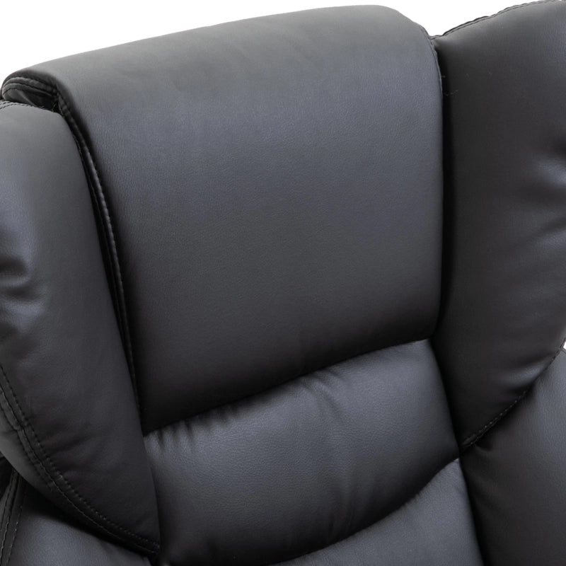 POLTRONA Relax massaggio girevole 79x82x101 cm Pelle rigenerata Nero