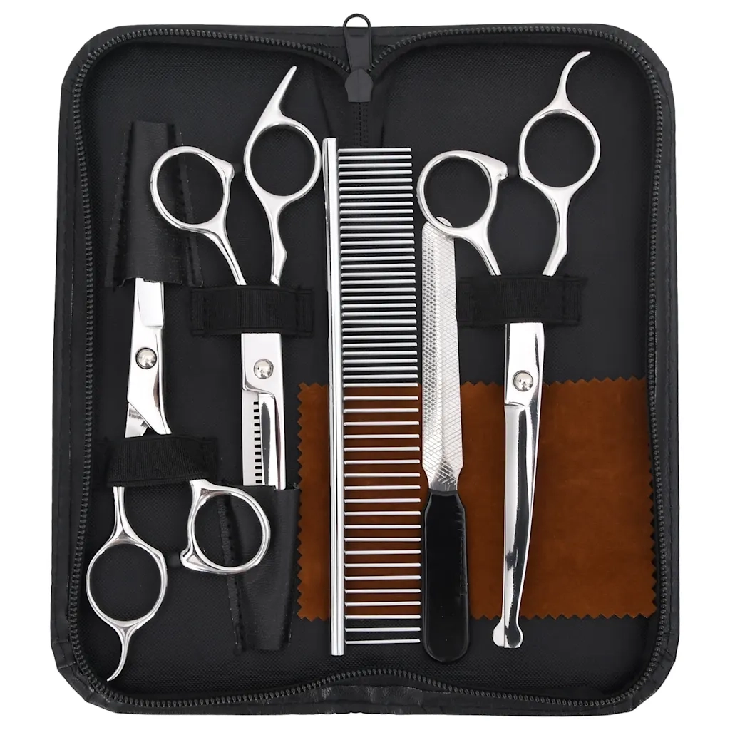 Set Forbici da Toelettatura Cani 6 pz in Acciaio Inossidabile 4101329