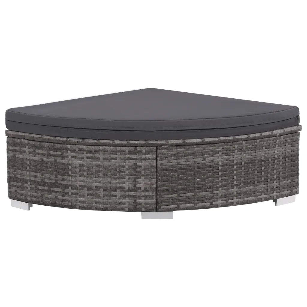 Set da Giardino 6 pz con Cuscini in Polyrattan Grigio 44432