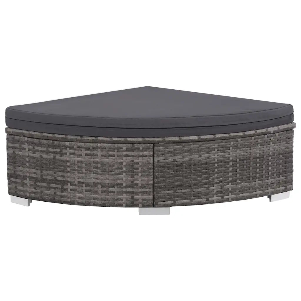 Set da Giardino 6 pz con Cuscini in Polyrattan Grigio 44432