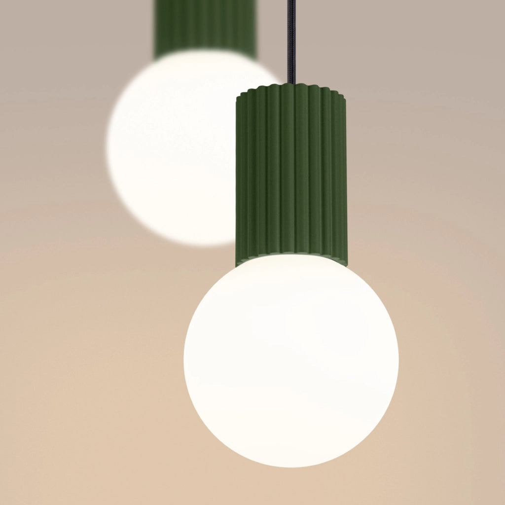 Lampada a sospensione HALO 2P verde oliva