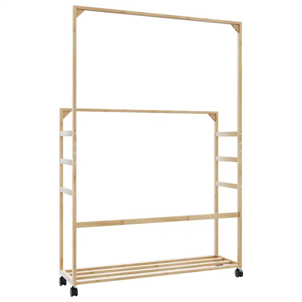 Appendiabiti con Ripiani e Ruote 90x35x155 cm in Bamb¨´ CFW7964375