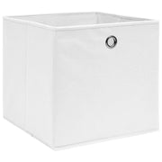 Contenitori 10 pz in Tessuto non Tessuto 28x28x28 cm Bianco 325209