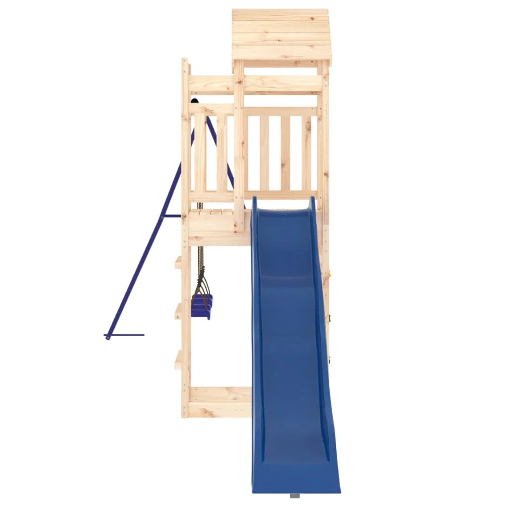 Area giochi all'aperto con altalene scivolo e robuste strutture per arrampicarsi  attrezzatura da gioco da giardino 492 x 185 x 239 cm legno di pino massiccio 02_0004661