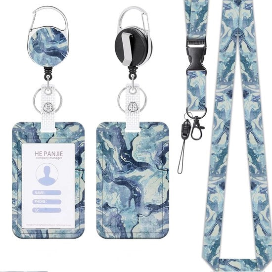 Lanyard con tasca per carte di identità - portacarte - blu