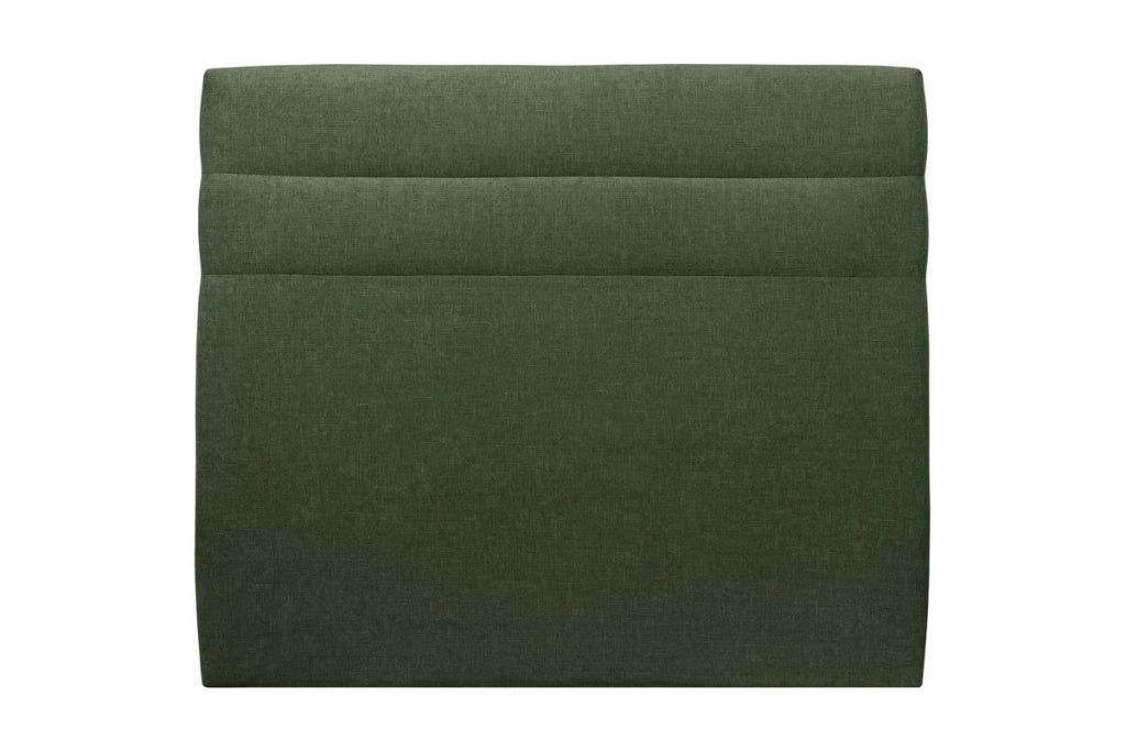 Testiera in tessuto natté verde kaki con linee L180 cm