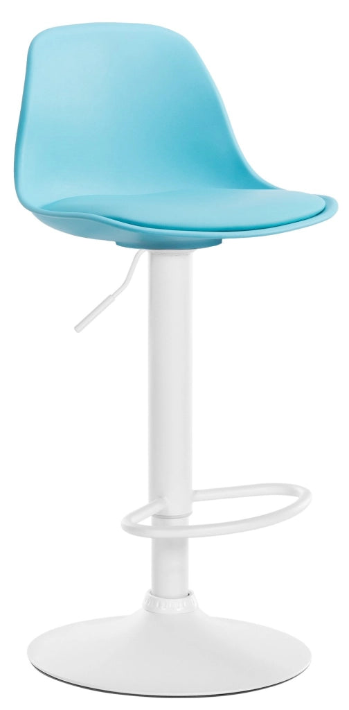 Sgabello di design KIEL in polipropilene e similpelle bianco,blu
