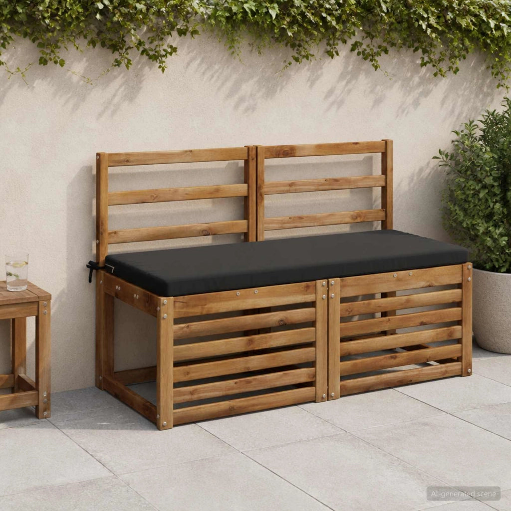 Cuscini per Panchina a 2 Pezzi SOEST 2 pz 100% Poliestere Nero 949285