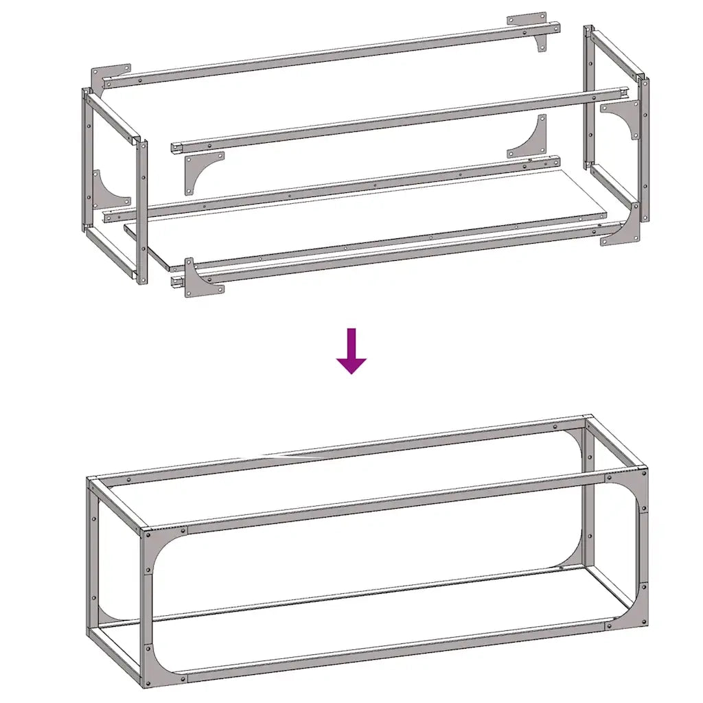 Rastrelliera per Legna da Ardere Antracite 25x25x80 cm CFW1424656