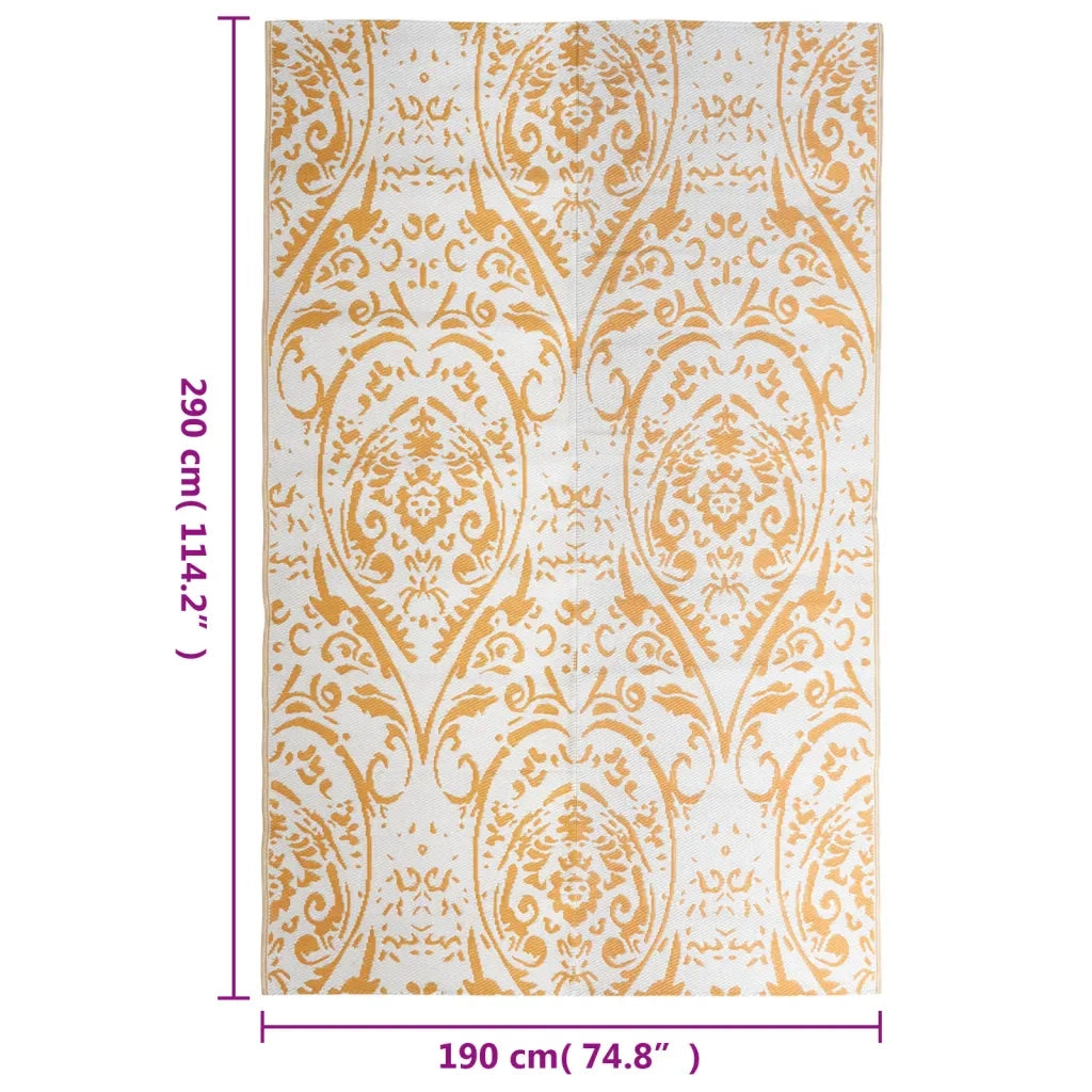 Tappeto da Esterni ARAKIL Arancione e Bianco 190x290 cm in PP 310463