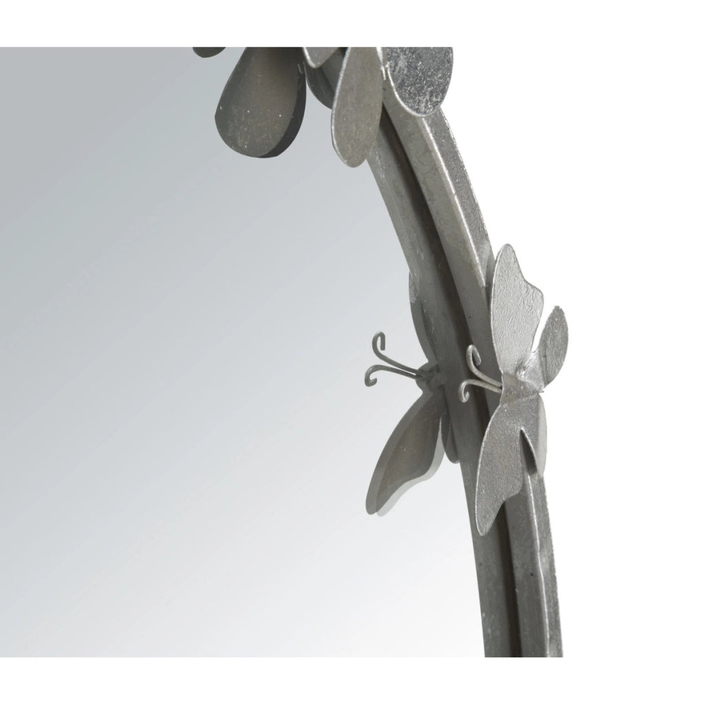 Specchio con Cornice Farfalla 30, Argento, Metallo, 91x3x94 cm
