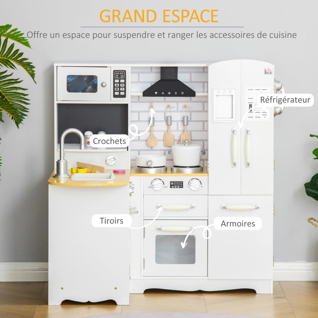 Cucina Giocattolo per Bambini ¨C zephmum ¨C Bianco 80x40x100 cm